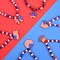 24 Set 4th of July Patriotic Craft Kits Independence Day Necklace Craft with Red White Blue Pony Beads Star Beads Wooden Pendants